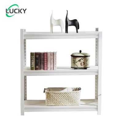 China Stocked Leke Warehouse Storage 3 Layers Steel Shelf Racks Medium Duty Metal Metal Racks Shelving for sale