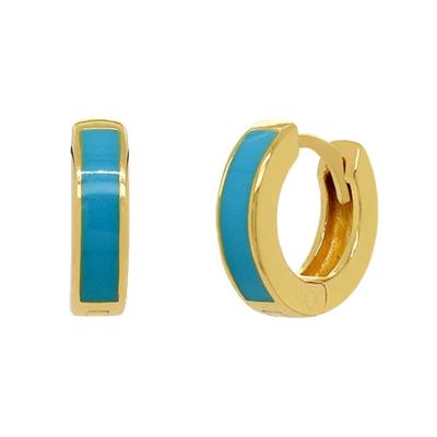 China FASHIONABLE Sterling Silver 14k Silver Gold Plated Earring Enamel Circle Hoop Earrings Wholesale 925 Earring Jewelry for sale