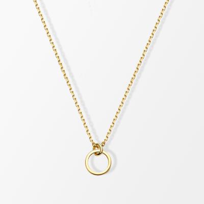 China Wholesale FASHIONABLE Necklace 360 ​​Sterling Silver Circle Necklace 18K Gold Vermeil Necklace Jewelry 925 for sale