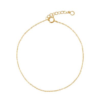 China Simple Bracelet 18K Sterling Silver Gold Vermeil Chain Jewelry 925 Cute Luxury Band for sale