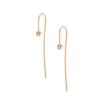 China CLASSIC Wholesale 925 Sterling Silver 14k Gold Plated Ball Threader Dangle Earrings for sale