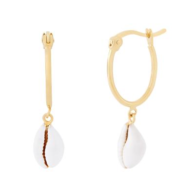 China Wholesale Cute 925 Sterling Silver 18k Gold Plated Shell Dangle Earrings for sale