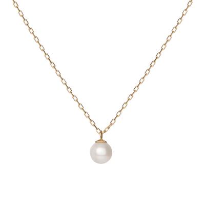 China Factory CLASSIC Gold Fashion Jewelry 18k 925 Sterling Silver Simple Pearl Necklace For Women for sale