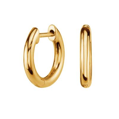 China TRENDY Minimalist Jewelry 925 Sterling Silver Wholesale 18k Chunky Hoop Earring Gold Plated Stud Earrings for sale