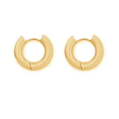 China TRENDY Minimalist Jewelry 925 Sterling Silver Wholesale 18k Chunky Hoop Earring Gold Plated Stud Earrings for sale