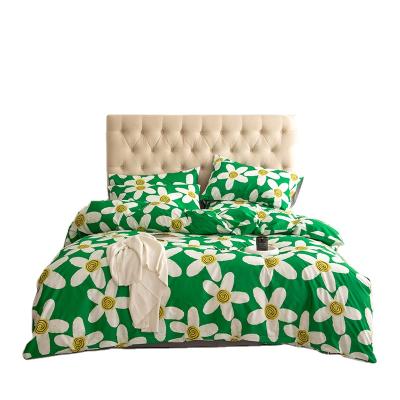 China Nondisposable Korean Style Flower Pattern Cotton Four Piece Duvet Cover Set for sale