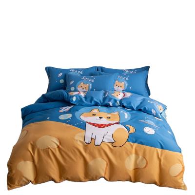 China Nondisposable Japanese Style Boys Dog Print Cotton Comforter Cover Set 100% Nondisposable for sale