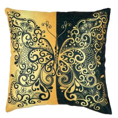 China Massage Vintage Style Butterfly Printed Linen Cushion Cover for sale