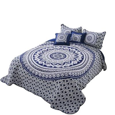 China High Quality Bohemian Styles 100% Pure Cotton Floral Printed Bedspread for sale