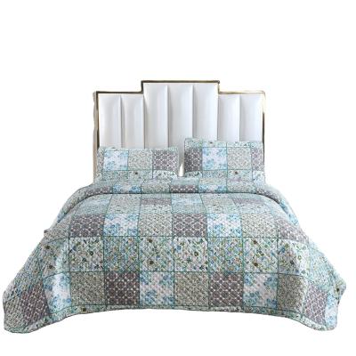 China High Quality Microfiber Nordic Flower Styles Geometric Pattern Bedspread for sale