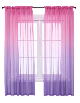 China Blackout American Styles Color Changing Yarn Gauze Transparent Fabric Curtains for sale