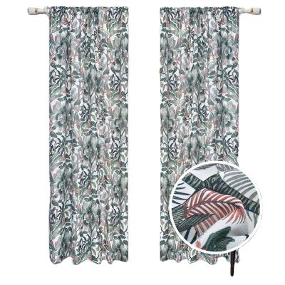 China Blackout American Style Grommet Thermal Insulated Room Flower Print Darkening Curtains For Living Room for sale