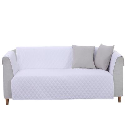 China Anti-pilling Nordic Polyester Styles Solid Color Quilted Sectional Sofa Chair Cover for sale