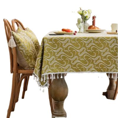 China American Oilproof Campaign Styles Embroidery Cotton Canvas Table Cover for sale