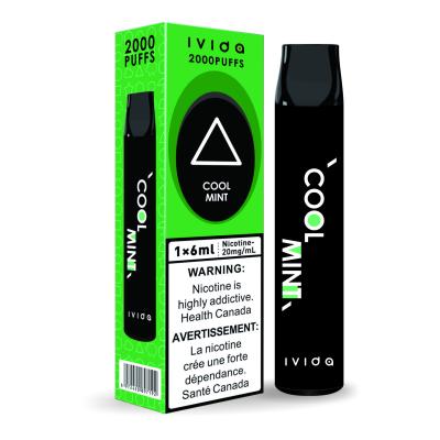 China Cool Mint Flavored 5% Nicotine Disposable Vape Pen 2000 Puffs Squid Bar for sale