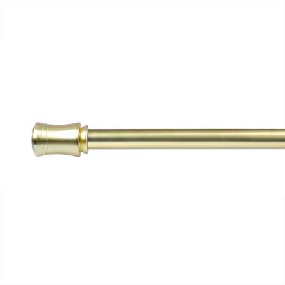 China Light Gold 25mm Iron Curtain Rod Set Windows Metal Curtain Pole for sale