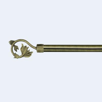 China Curtain factory 28mm Anti-Brass Aluminum PND tail-on hook Twisted Pipe Curtain Rod Set With Accessories for sale