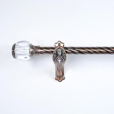 China Engraved Pattern Pipe Curtain Rods Aluminum Alloy Curtain Holder For Window Decoration for sale