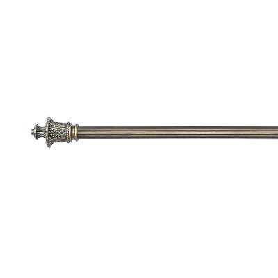 China Window Metal Luxury Curtain Poles Silver Adjustable Iron Curtain Rods for sale