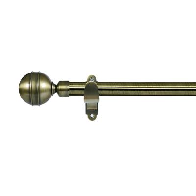 China Anti-Brass Color Metal Material Curtain Rods With Customized Size And Classic Curtain Finials For Hotel Or Home Decor for sale