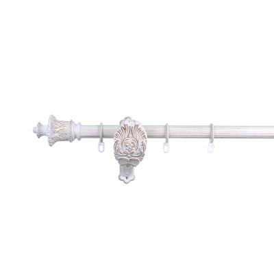 China White Gold Color Iron Rods With Stereo Resin Finials And New Design Brackets For Indoor Decor for sale