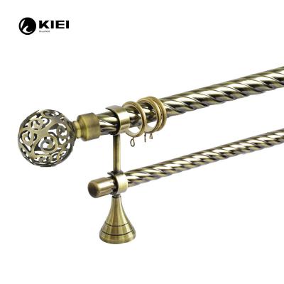 China 28mm Twist Curtain Rod Art Decor Style Two Decorative Ball Finials for sale