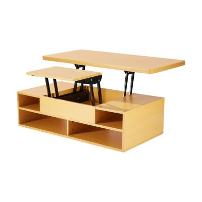 China Nordic Modern Liftable Multifunctional Folding Lift Top Wooden Coffee Table Set With Storage for sale