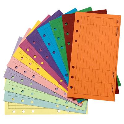 China New Popularity 12 Color 6 Hole Budget Envelopes Colorful Binding Expense Paper Tracker Popular Planner Refill Inside Page Finance Plan for sale