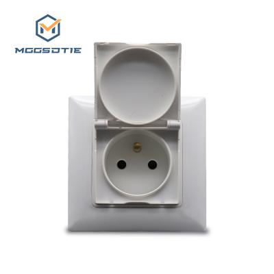 China Multi-Purpose EU Standard White Waterproof Socket Round Wall Switch Socket Round Back For France Russia Europe Market for sale