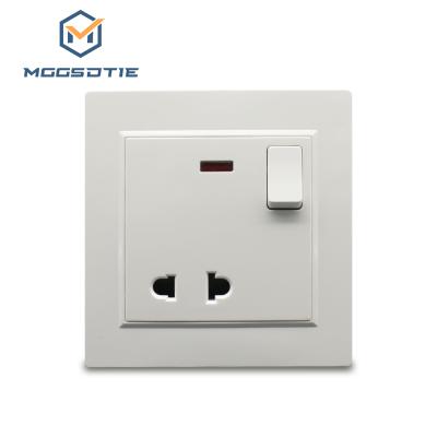 China Wall Switch Socket 2pin Multi-Purpose Modern Lightweight UK Plug For Home Bangladesh Market Plastic Color Material Max White Copper Metal Nylon for sale