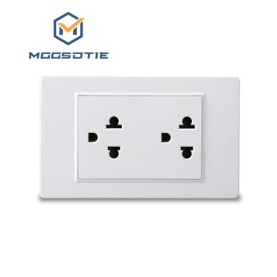 China Classic Type Copper Phosphor South America Standard Multi Switch Dual Socket Peru With Neon Light White Color for sale