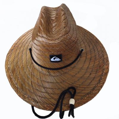 China Factory Direct Straw Dyeing With Logo Sun Protection Straw Hat Brown Lifeguard Straw Hats for sale