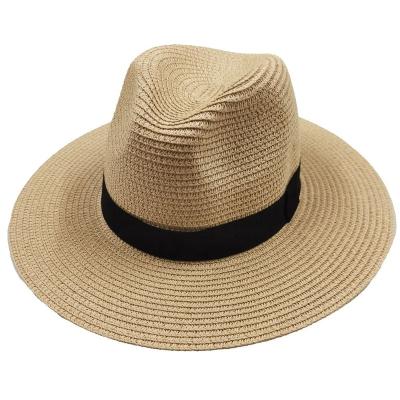 China Custom Image Mens and Womens Summer Paper Straw Unisex Panama Hat with Logo Band for sale