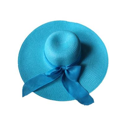 China Large Picture Parasol Ladies Sun Protection Eaves Straw Hat Travel Beach Hat Breathable Hat for sale