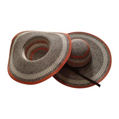 China Image Straw Hat Manufacturers Europe And the United States wind popular jacquard ribbon straw hat men and women for sale