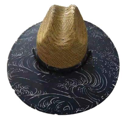 China Plant Plankton Printed Picture Plant Plankton Tarpaulin Natural Hollow Grass Beach Jungle Lifeguard Straw Hat for sale