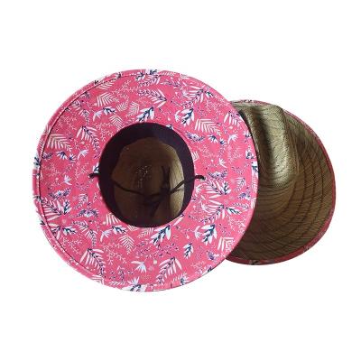 China Picture Cowboy Hat Men Panama Hat Striping Cloth Ribbon Natural Grass Hollow Straw Hat for sale