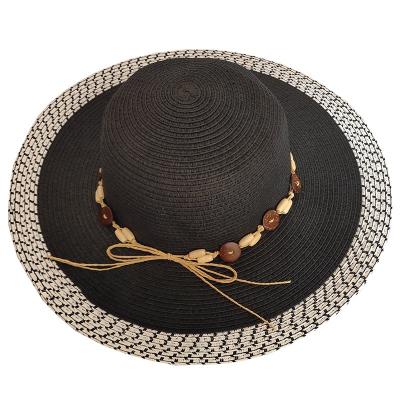 China New Flower Summer Image Foldable Beach Straw Travel Ladies Hat Down Casual Vacation Hat Female for sale