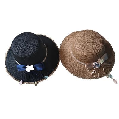 China Large gutters mother and daughter models summer fashion lace sun hat female catch beach hat sun protection straw hat for sale