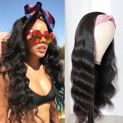 China Headband Silky Straight Wig Curly Wave Hair Without Lace Front Wig Suitable For Black Ladies Deep Wave Mechanism Wig for sale