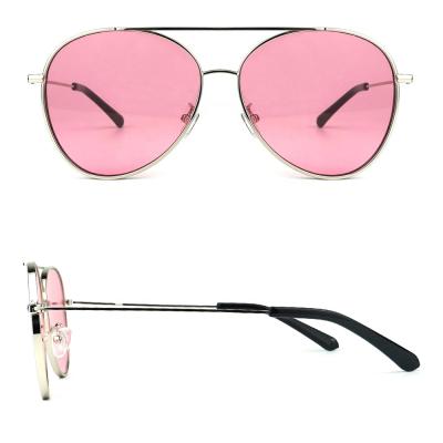 China 2020 factory women's sunglasses OEM Xiamen sunglass metal sunglasses fashion sunglasses polarized pink aviation for sale