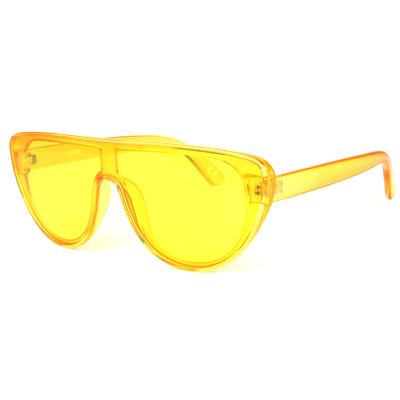 China Anti UV400 Sunglasses Recycled Lenses Plastic Yellow Frame Night Vision Sunglasses Driving For Clear Vision for sale