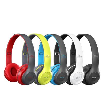 China Hot Selling Earphone Game P47 Radio Earphones High Sound Quality Stereo Headset With Radio Function Wireless Headphones for sale