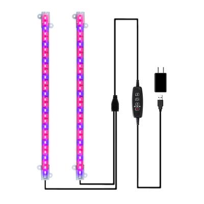 China Seed starting 450nm 630nm led tube for growing light 3H 9H 12H timing and dimming double strips plant lamps for indoor planting for sale