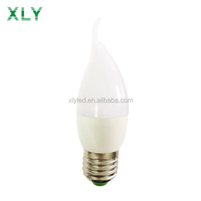 China AC85-265V E27 E14 B22 3W 4W 5W C37 small aluminum indoor bulbs led candle light with frosted or clear PC cover for sale