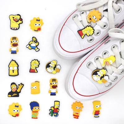 China Soft Shoe Decorations PVC Sneakers Lace Charms Shoe Accessories Cartoon Lace Decorations Sports Shoes Gift Kids for sale