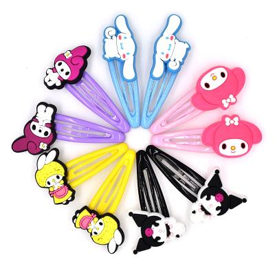 China Cute Kuromi Melody Childhood Baby Girl Kawaii Decoration Cartoon Hair Accessories HairpinsHair Clip For Kids Gift for sale