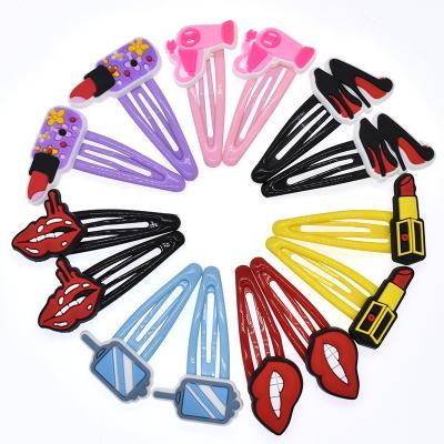 China Hot Sale PVC Metal Mini Makeup Hairpin Soft Decoration Cute Hair Clips for sale