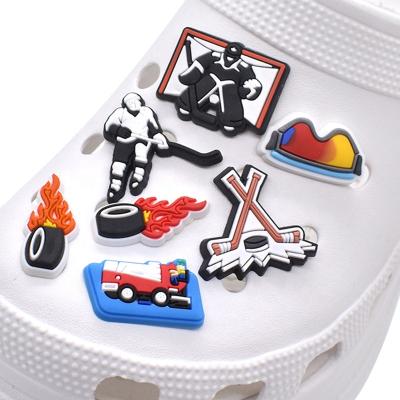 China Clog Charm Hockey Shoe Charms PVC Designer Croc Shoe Charms For Shoe Accessories Wholesale for sale