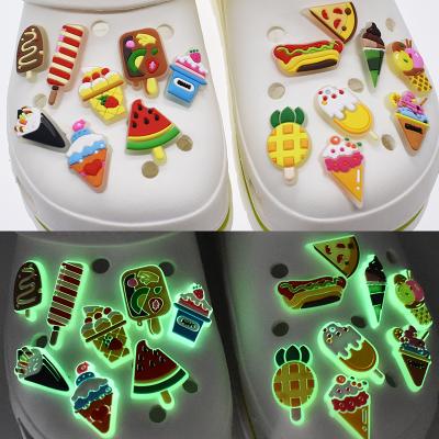 China Running Transparent Design PVC Rubber Glow Hoop Charm Up Shoe Charms Accessories Buckles For Croc Charms for sale